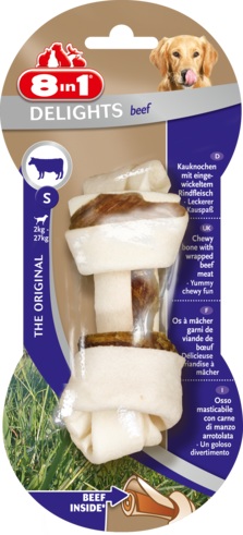 Delights Beef S. Косточка для собак с говядиной S (11см). 8in1 (8в1)